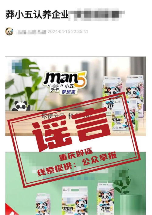 大熊貓 莽小五 被企業認養并推出聯名產品 重慶市動物園辟謠